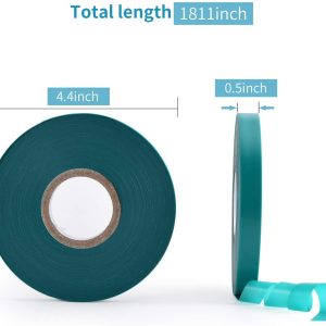 TELENT OUTDOORS 2 Pcs 150 Feet x 1/2″ Wide Stretch Tie Tape Green Plant Garden Tie, Garden Vinyl Stake for Branches, Climbing Planters, Flowers